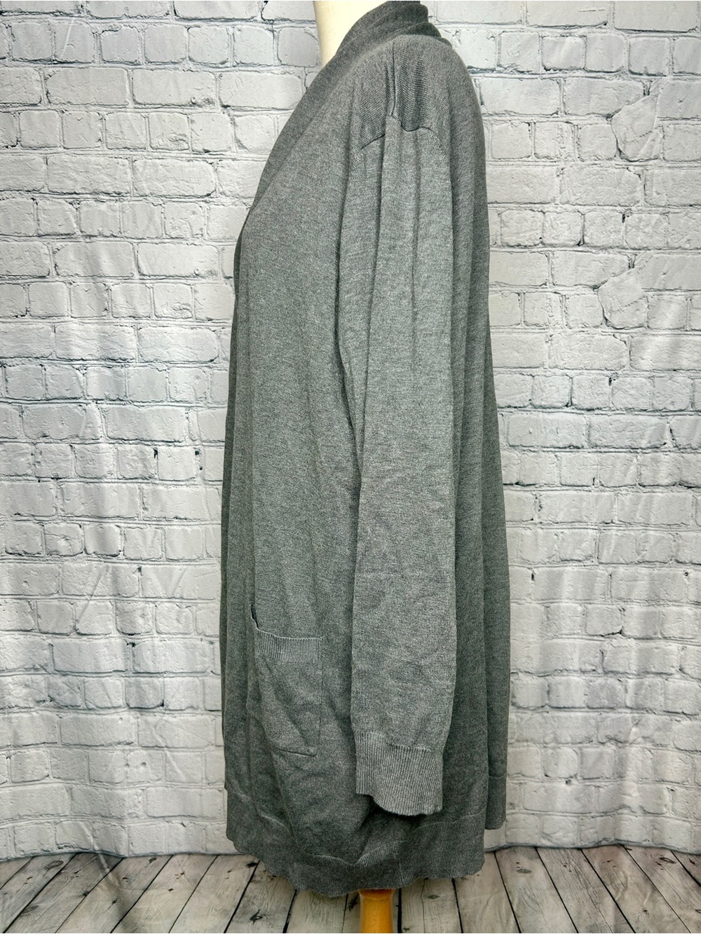 Grace Karin Gray Open-Front Long Cardigan - Picture 4 of 5